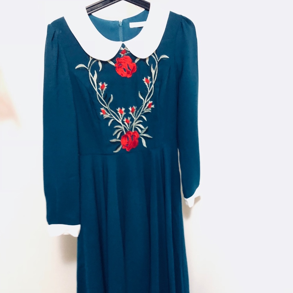 Maxi Dress with Peter Pan Collar